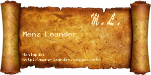 Menz Leander névjegykártya
